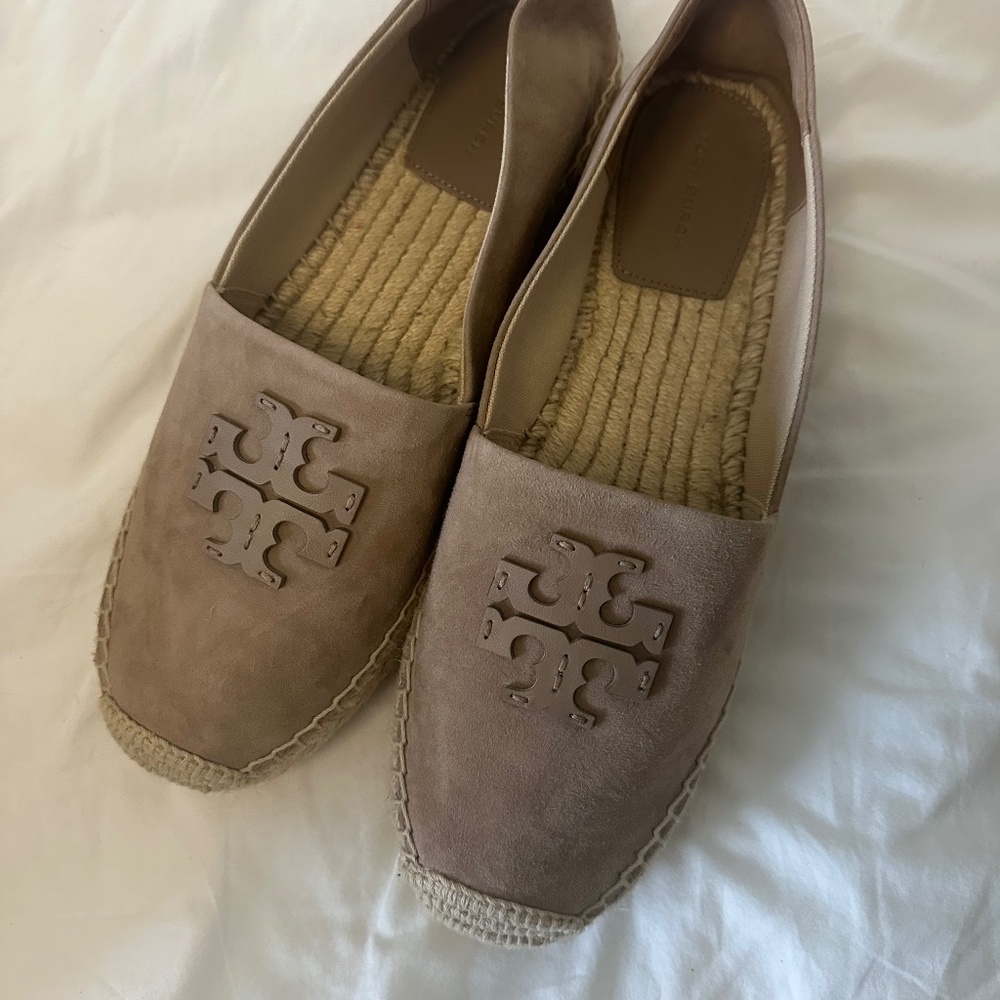 Tory Burch Platform Espadrilles Tan Leather BRAND New SZ 11